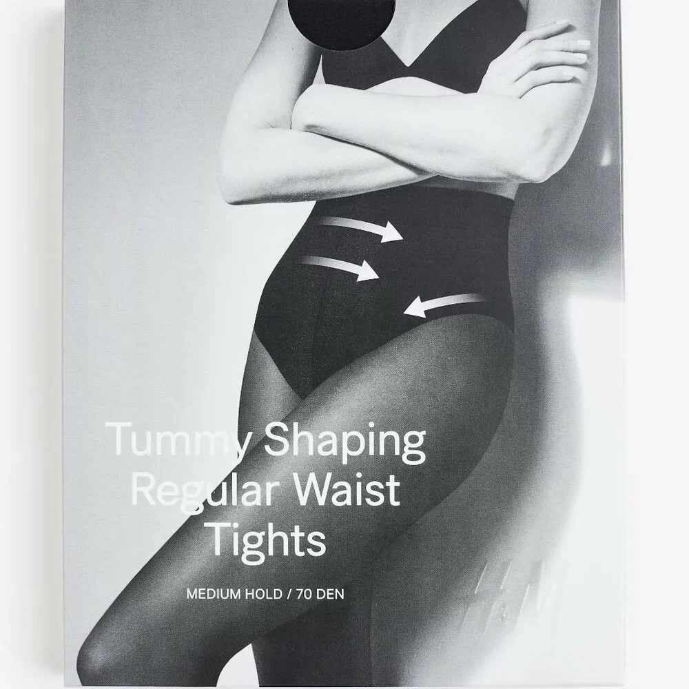 H&M Black Shaping Tights 70 Denier/NIB/XL